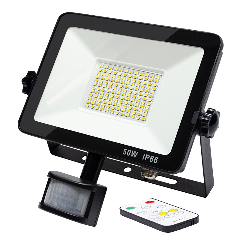 Super Bright Flood Light 50 Watts LED Motion Sensor Outdoor IP66 4250lm Remote Controlled